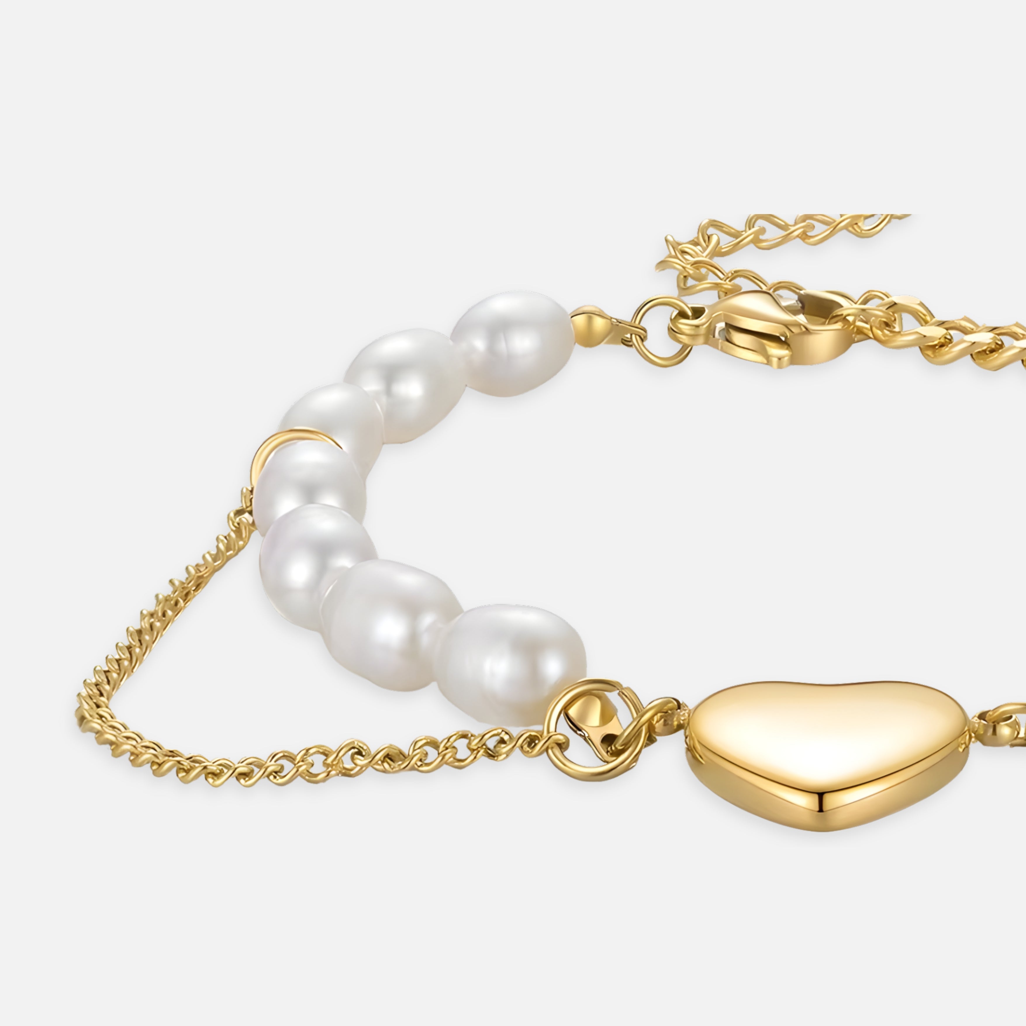 Lilly Natural Pearl Heart Bracelet