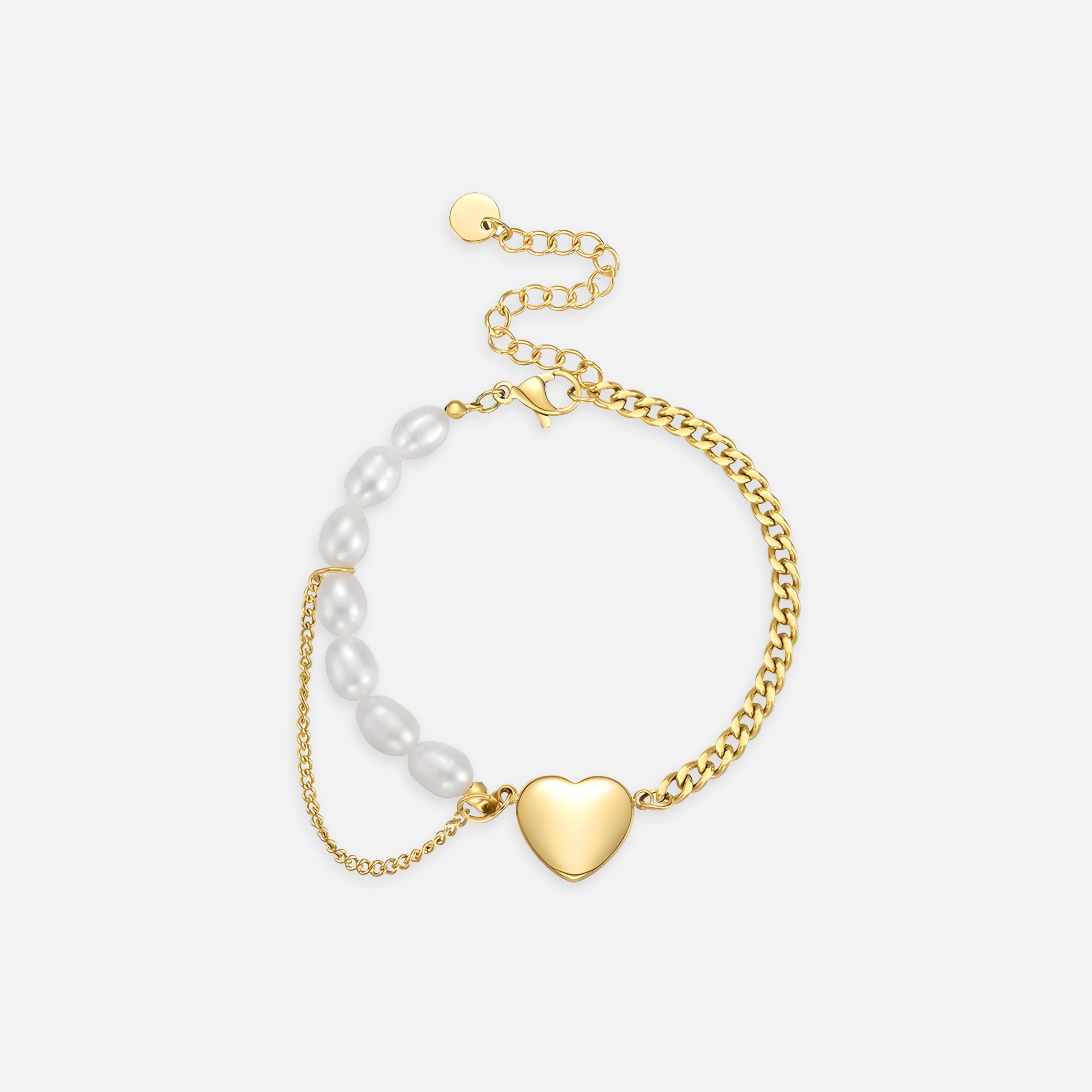 Lilly Natural Pearl Heart Bracelet