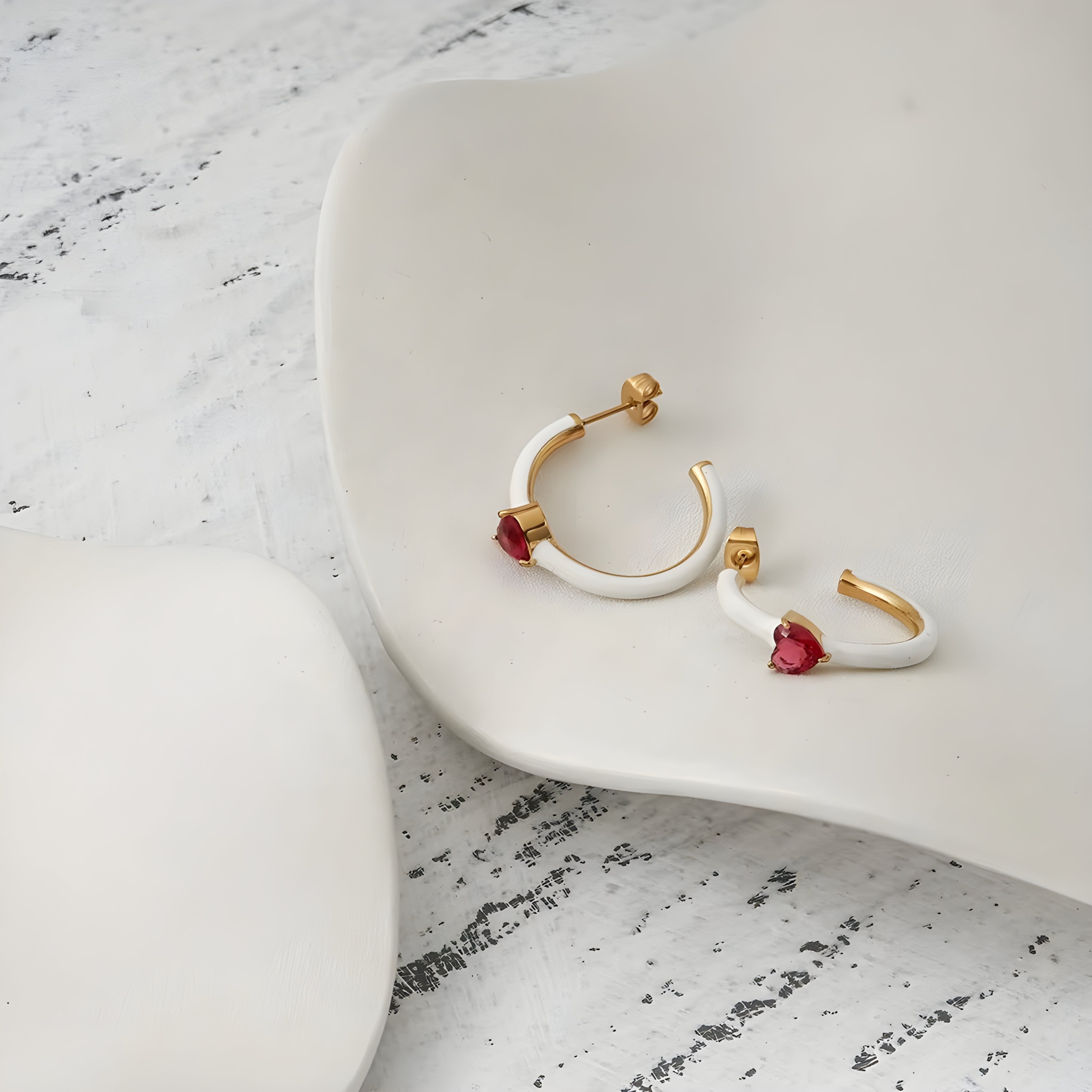 Amora Heart Gold Earrings