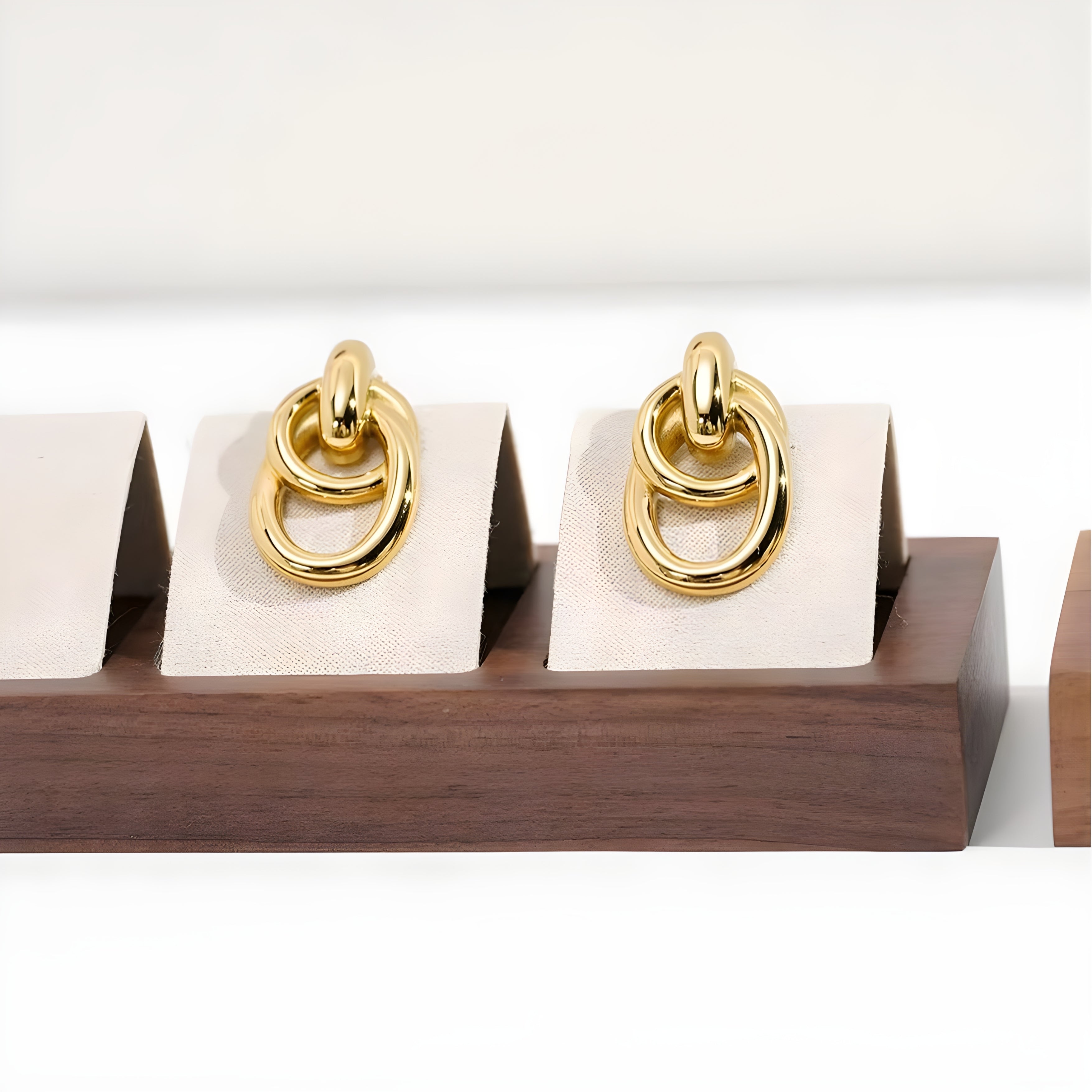 Chain Double Circle Earrings