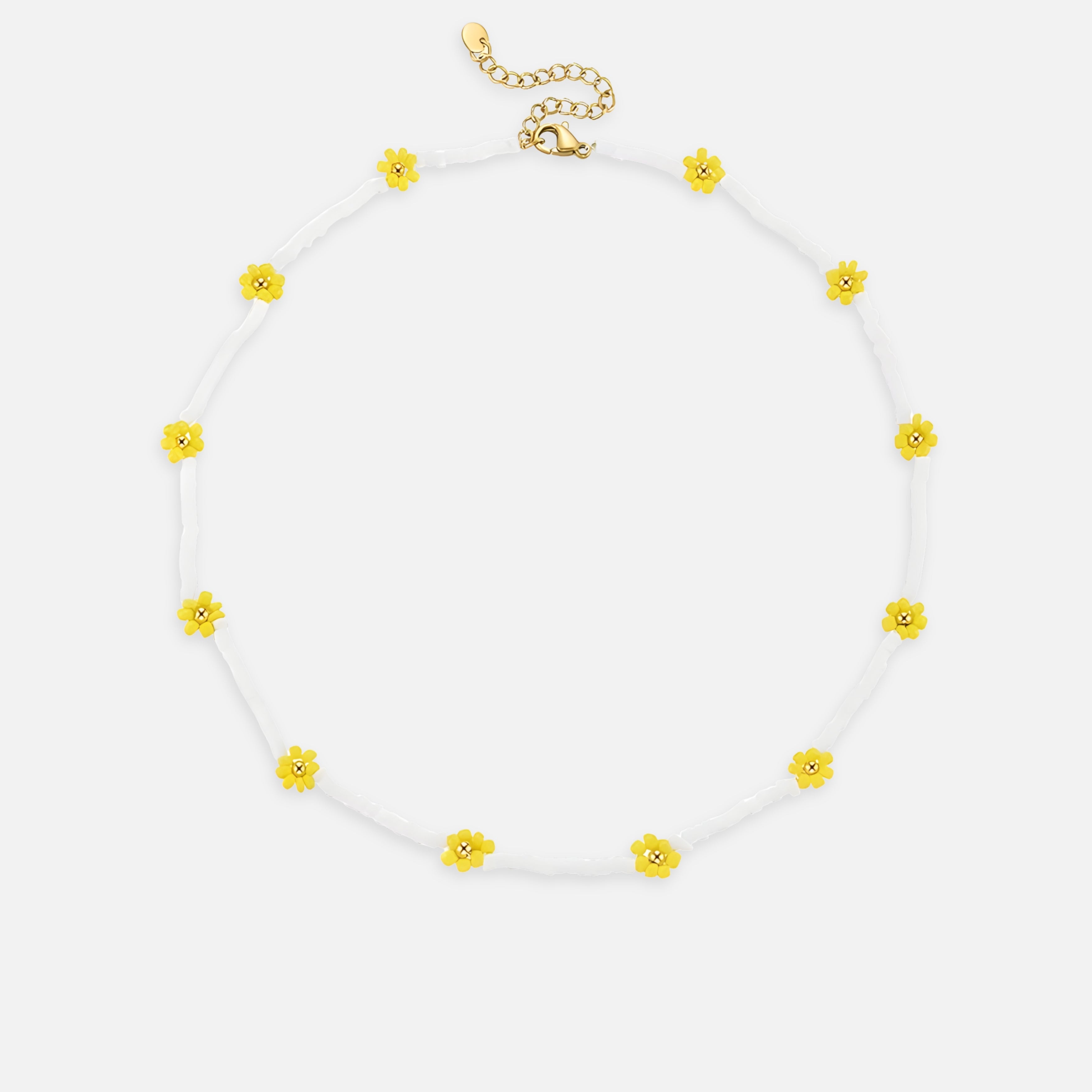 Belly Beaded Flower Charm Necklace