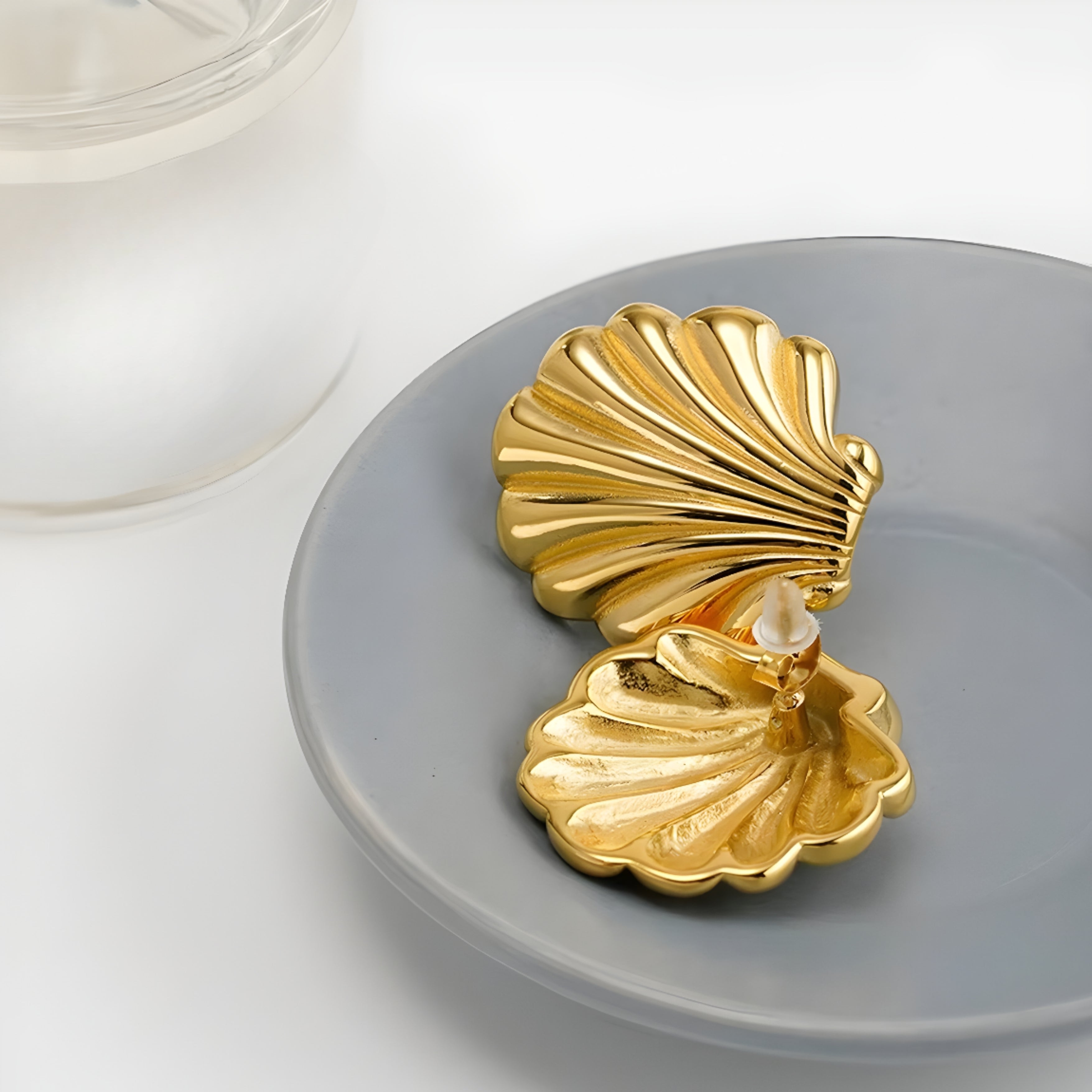 Nerida Golden Shell Studs