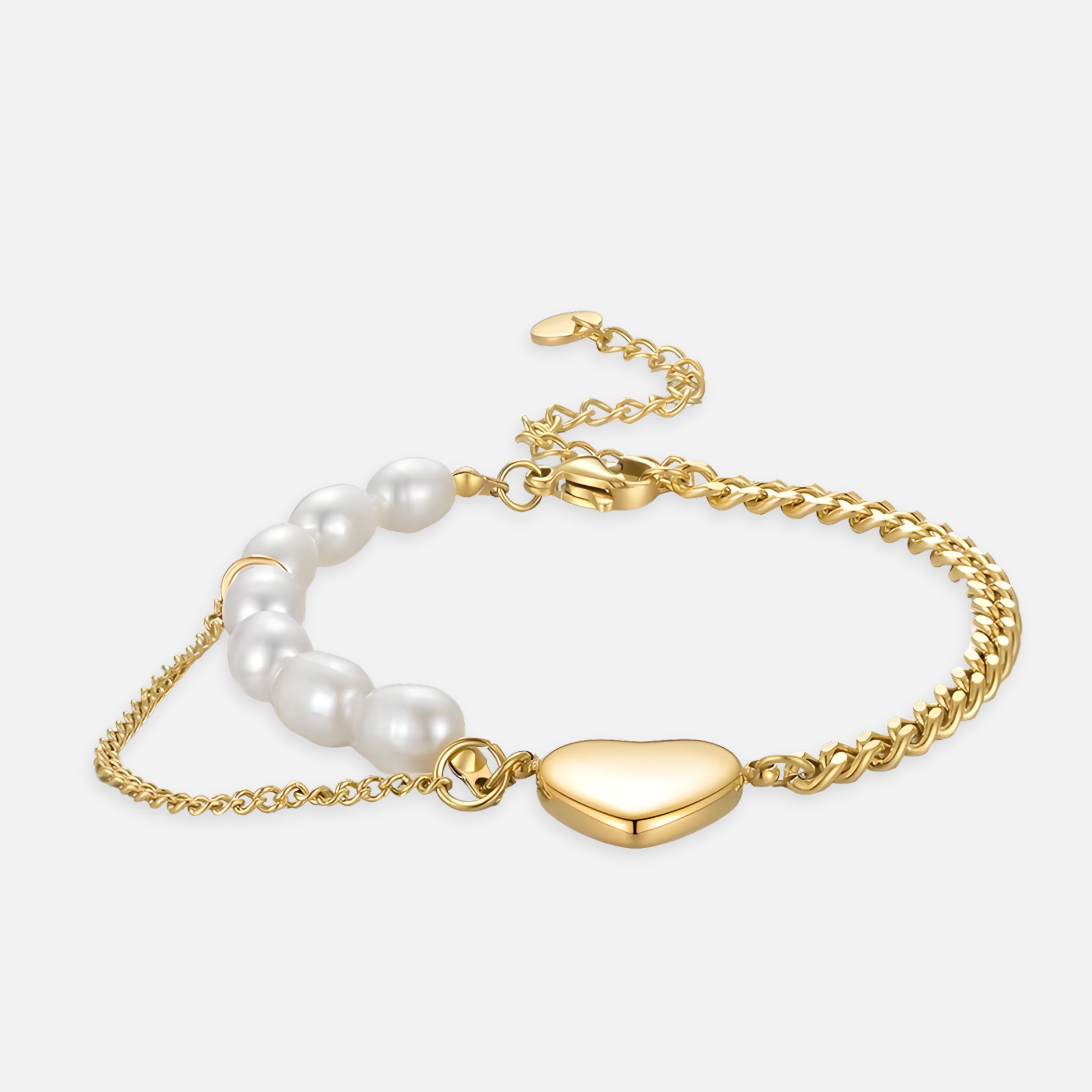Lilly Natural Pearl Heart Bracelet