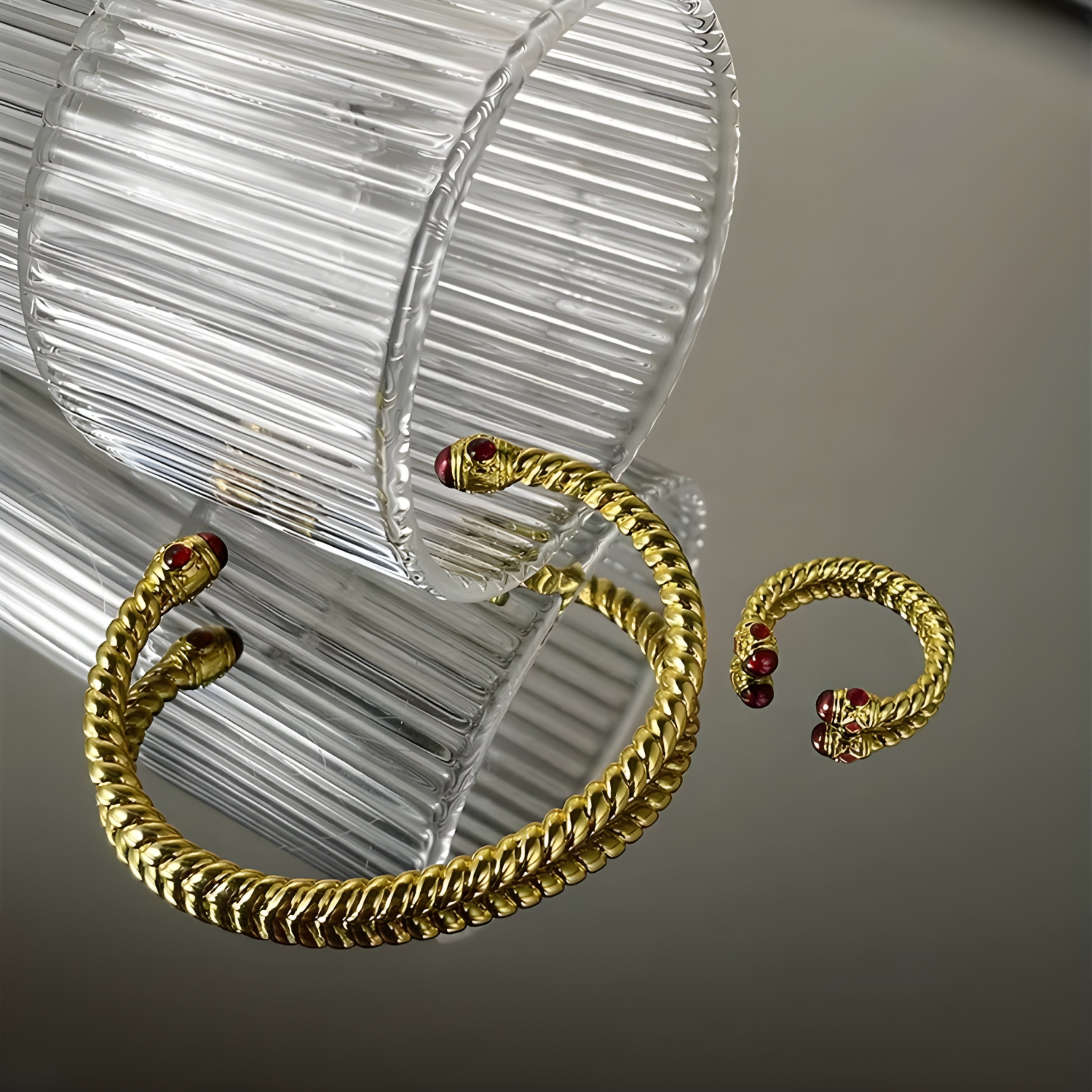 Ruby Twist Cuff Bracelet