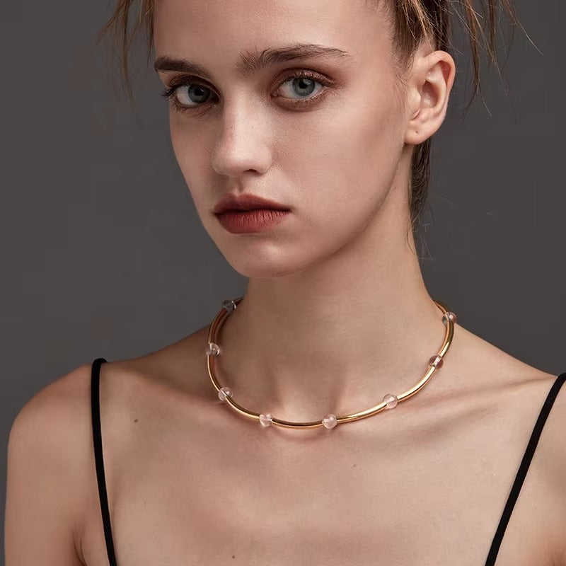 Prism Glass Bead Necklace